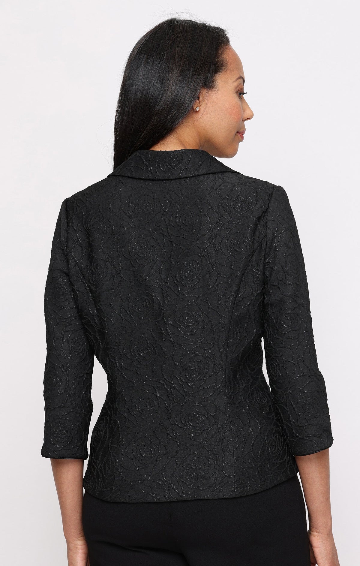 Jacquard Surplice-Neckline Jacket