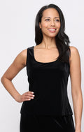 Stretch Velvet & Corded Mandarin-Collar Twinset