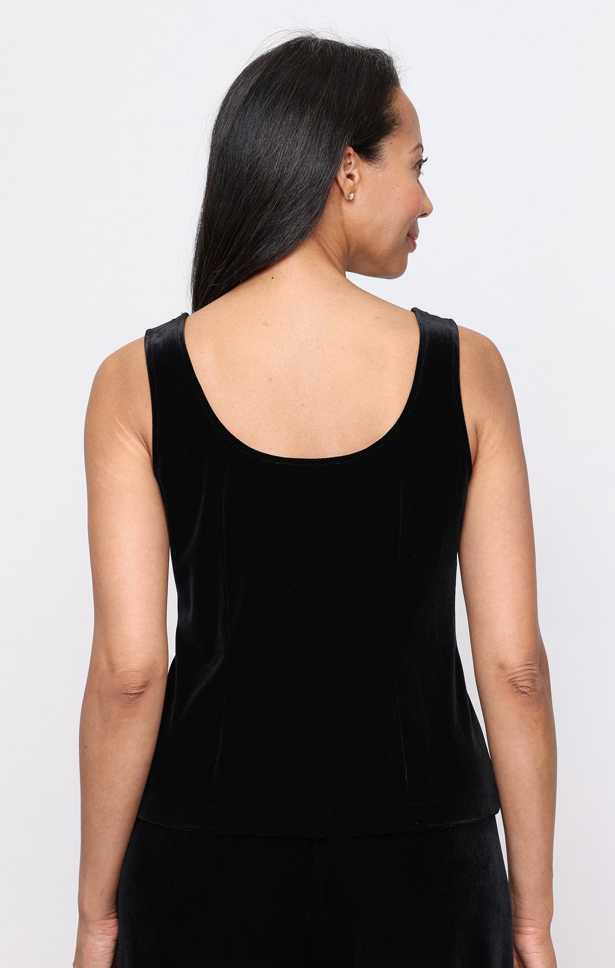 Stretch Velvet & Corded Mandarin-Collar Twinset