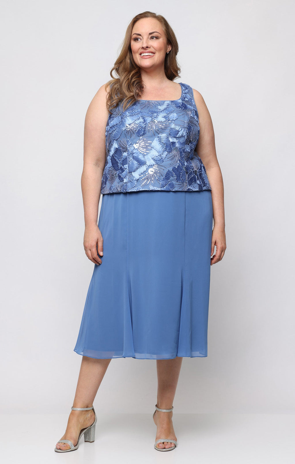 Plus Soutache Scoop-Neck Jacket Dress
