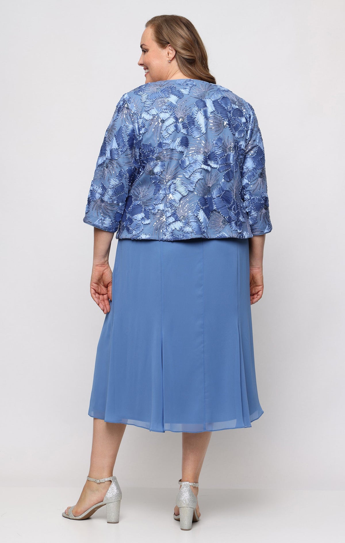 Plus Soutache Scoop-Neck Jacket Dress