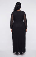 Mesh Surplice-Neckline Gown