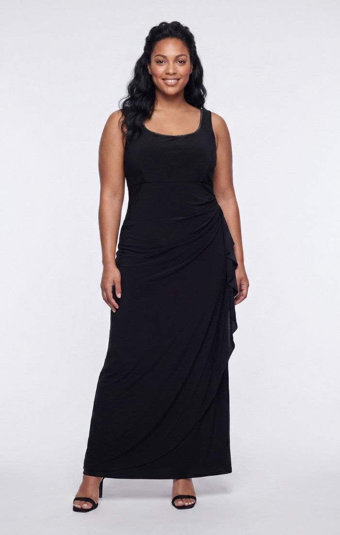 Plus Matte Jersey Scoop-Neck Jacket Dress