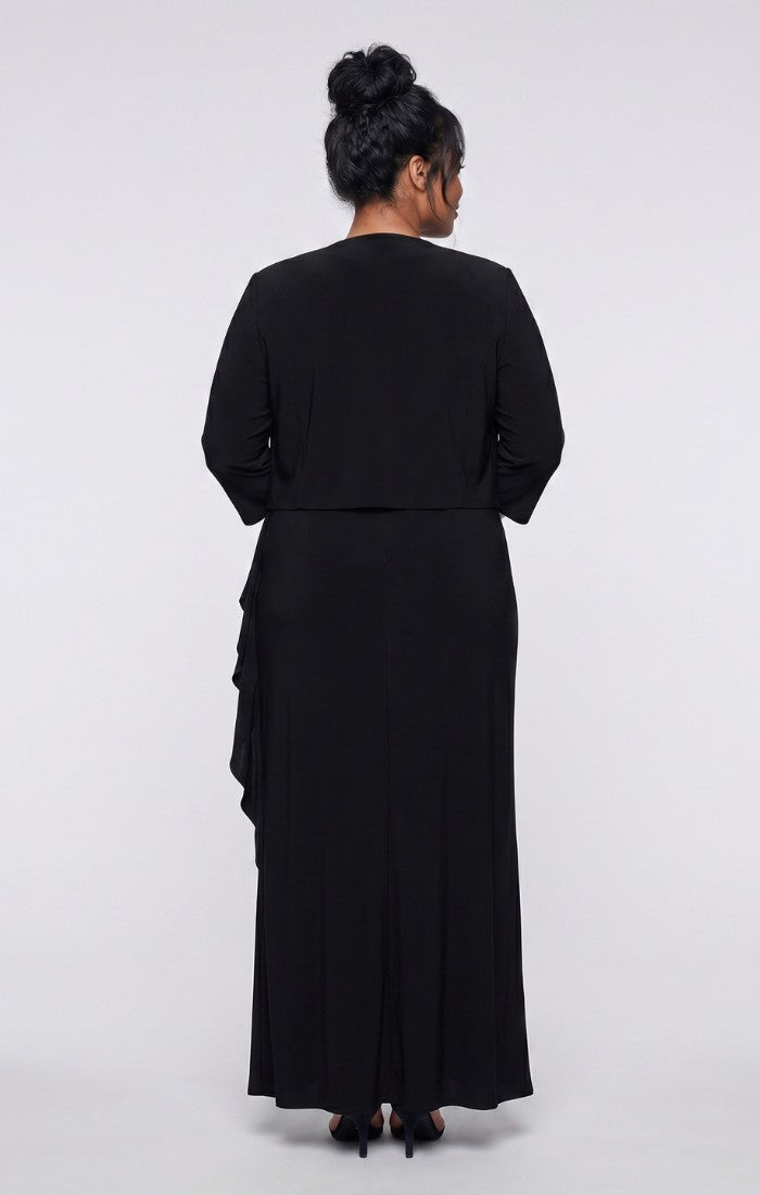 Plus Matte Jersey Scoop-Neck Jacket Dress