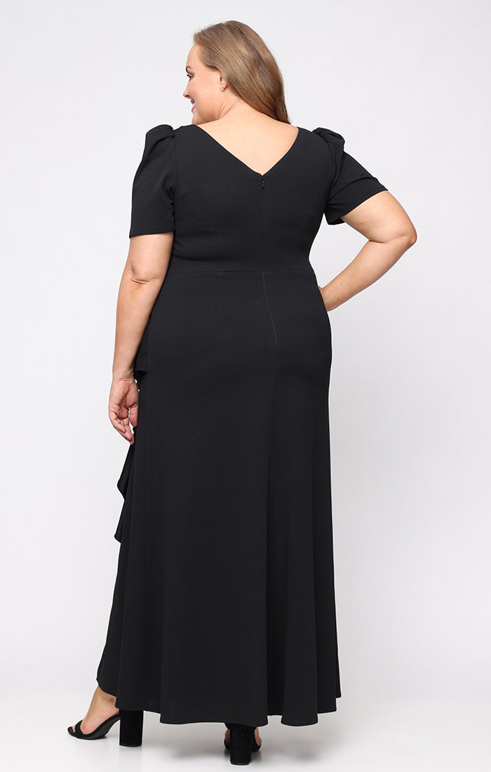 Plus Ashley Stretch Crepe Crew-Neck Sheath Dress