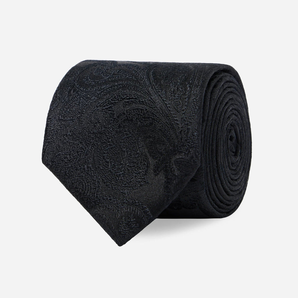 Designer Paisley Black Tie