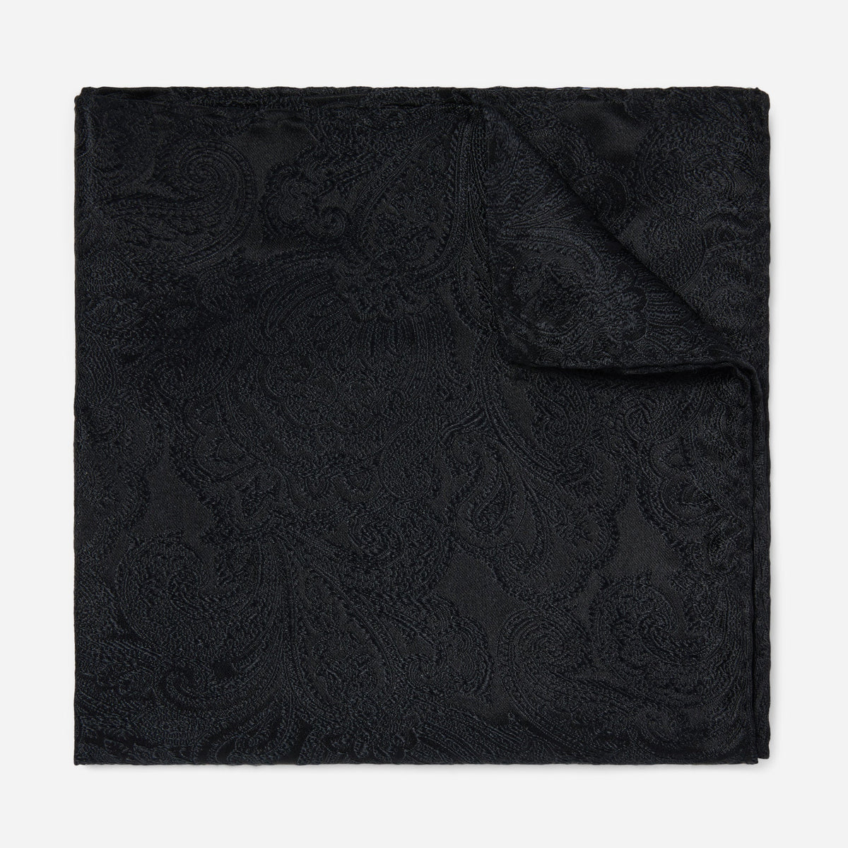 Designer Paisley Black Pocket Square