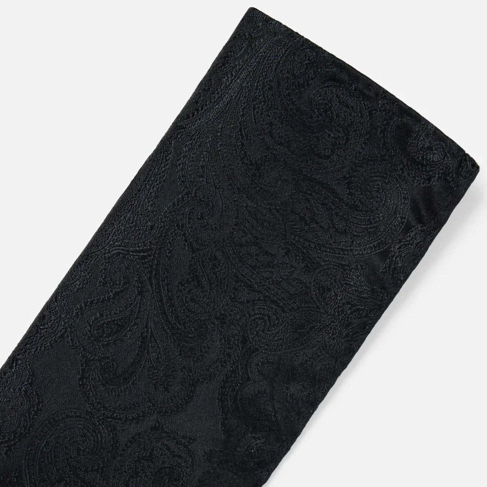 Designer Paisley Black Pocket Square