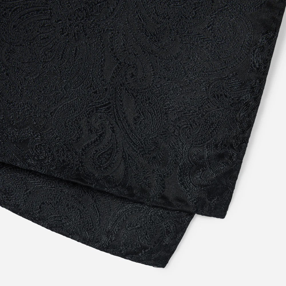 Designer Paisley Black Pocket Square