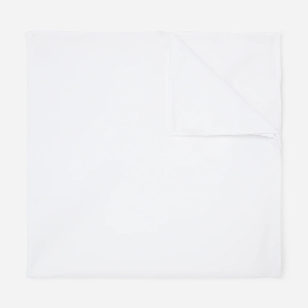 Solid White Cotton Pocket Square