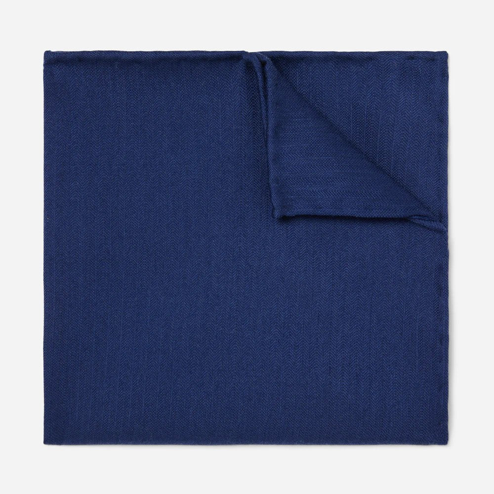 Astute Solid Navy Pocket Square