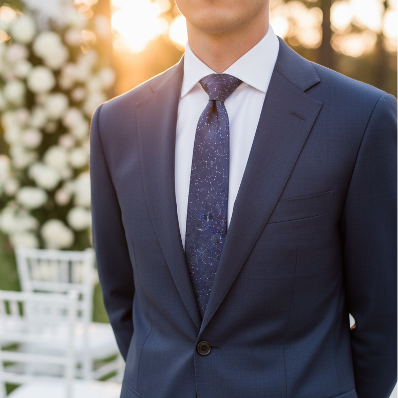 Constellation Space Navy Tie