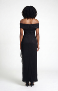 Nadine Glitter Mesh Off the Shoulder Dress